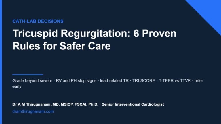 Tricuspid Regurgitation: 6 Proven Rules for Safer Care 1 Tricuspid regurgitation heart-team rules: RV function, TRI-SCORE, T-TEER versus TTVR
