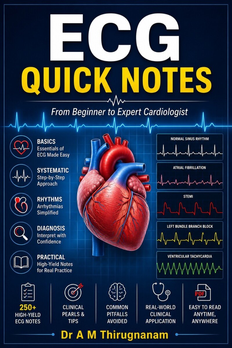 ECG Quick Notes: From Beginner to Expert book cover by Dr A M Thirugnanam